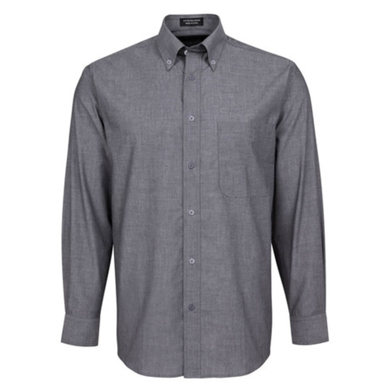 JB’s L/S Fine Chambray Shirt Lt Blue
