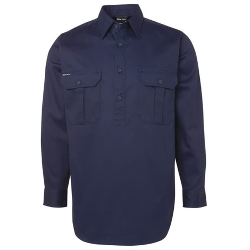 JB’s Close Front L/S Work Shirt Navy
