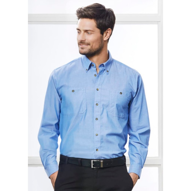 Mens Chambray Long Sleeve Shirt