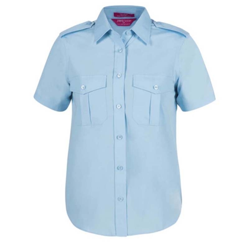 JB’s Ladies S/S Epaulette Shirt White