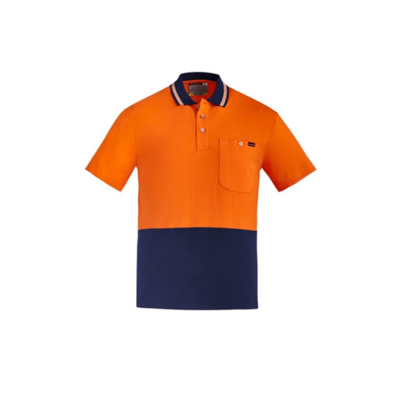 Mens Hi Vis Cotton Short Sleeve Polo
