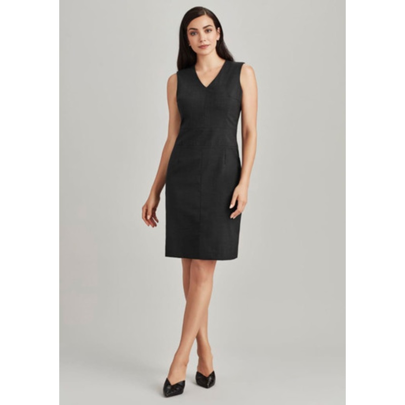 Womens Comfort Wool Stretch Sleeveless V-Neck Dress