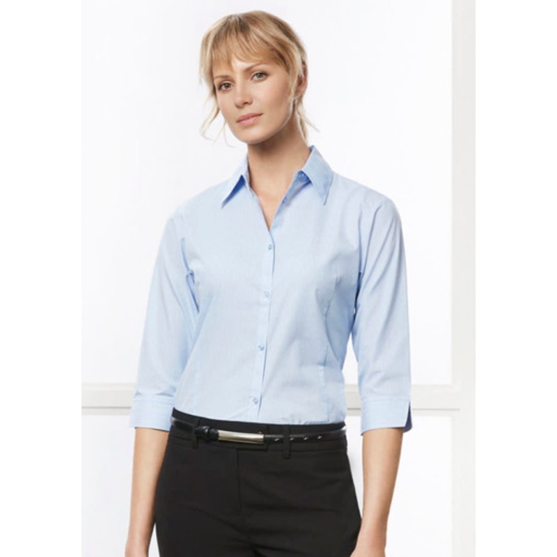 Womens Micro Check 3/4 Sleeve Shirt
