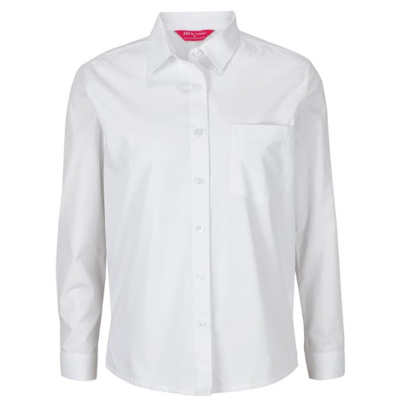JB’s Ladies L/S Double Layered Shirt White