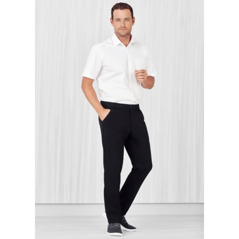 Mens Comfort Waist Flat Front Pant
