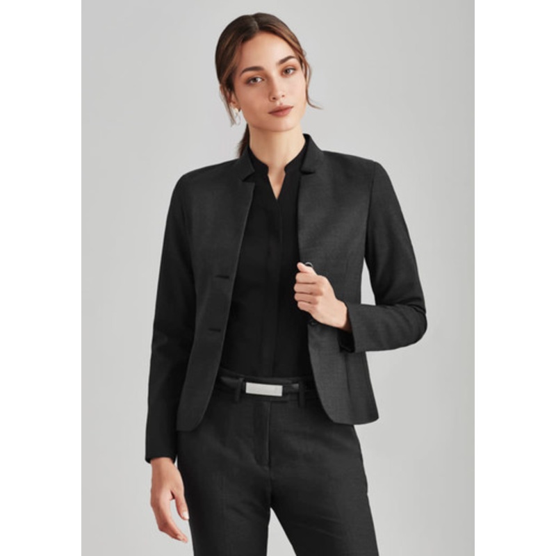 Womens Comfort Wool Stretch Short Jacket with Reverse Lapel