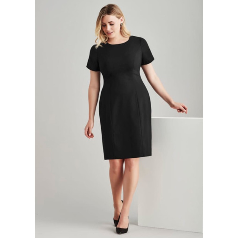 Womens Comfort Wool Stretch Short Sleeve Shift Dress
