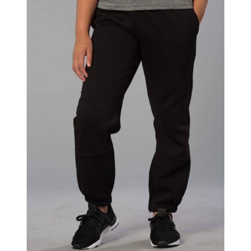Kid’s fleecy trackpants with Zip, Cuffs and knee padding