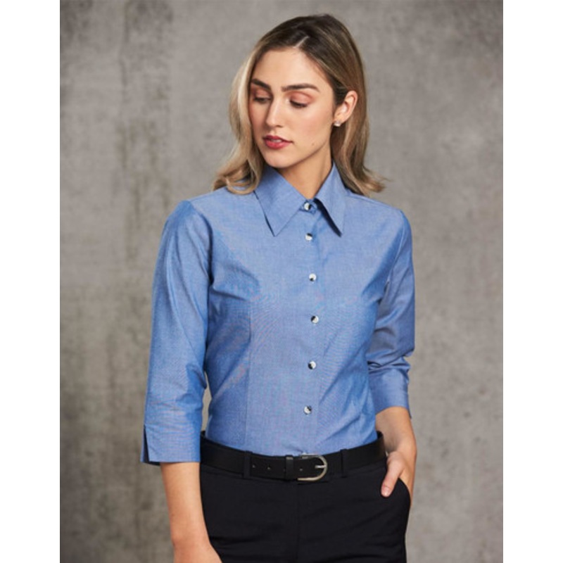 Ladies’ Chambray 3/4 Sleeve Shirt
