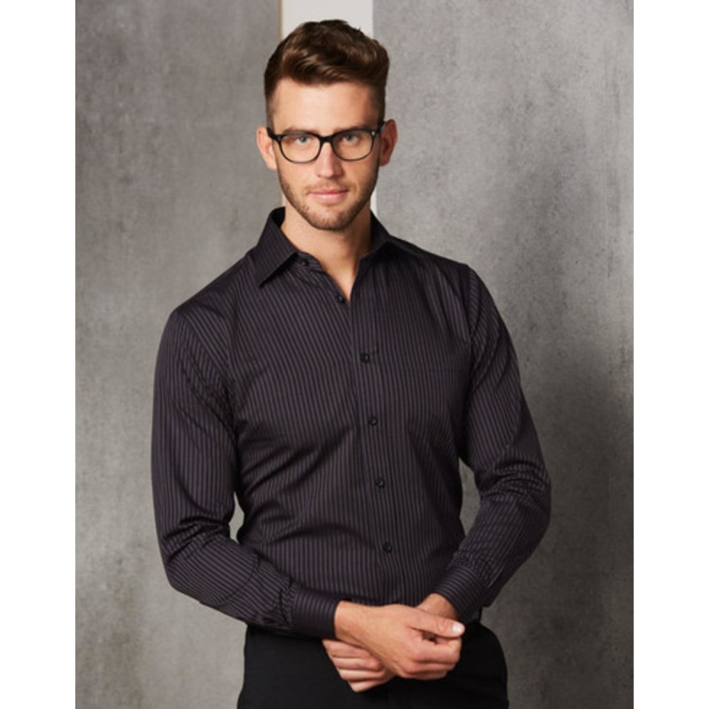 Men’s Dobby Stripe Long Sleeve Shirt