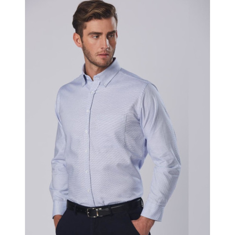 Men’s Dot Contrast Long Sleeve Shirt