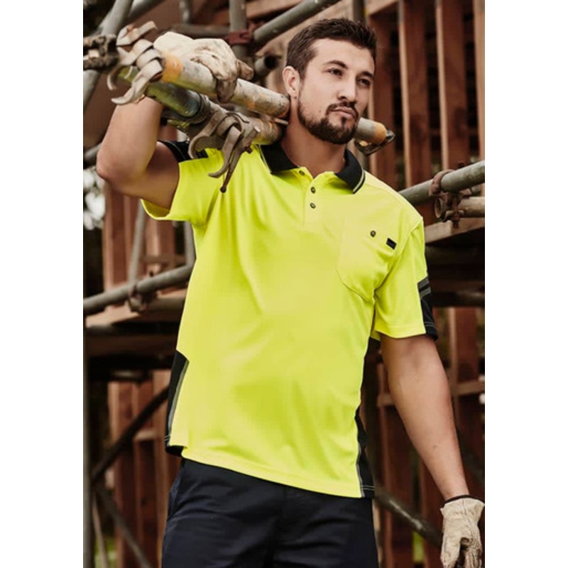 Mens Hi Vis Reinforced Squad Short Sleeve Polo