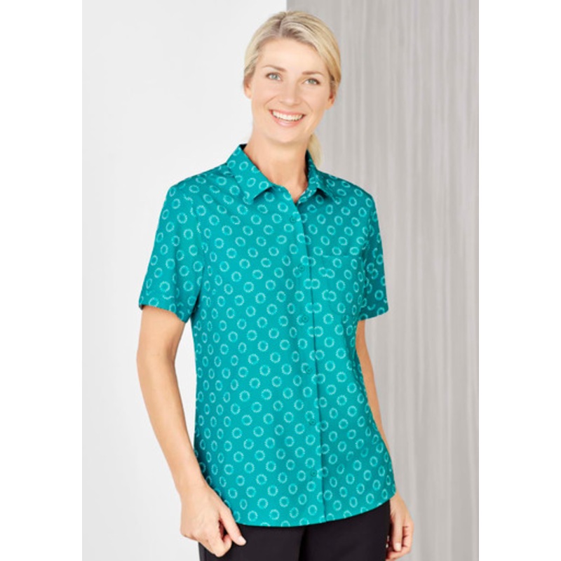 Womens Florence Daisy Print Short Sleeve Shirt
