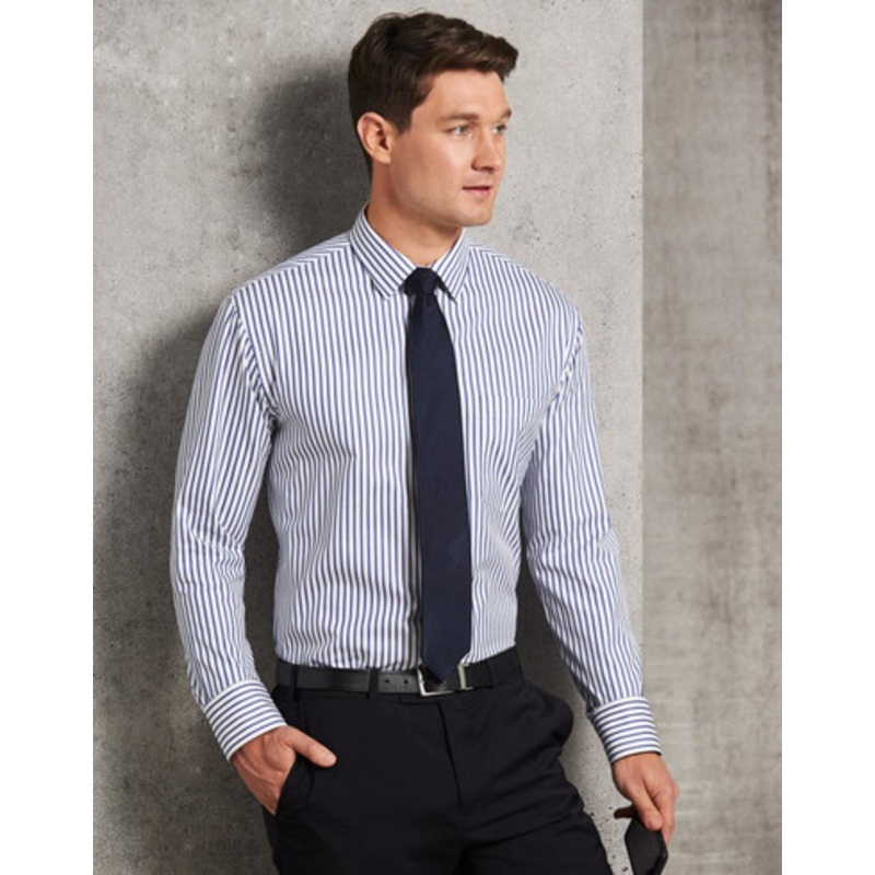 Men’s Executive Sateen Stripe Long Sleeve Shirt