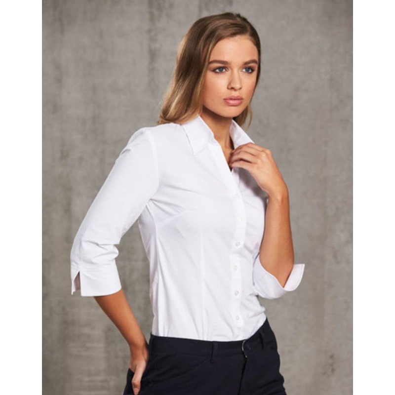 Women’s Cotton/Poly Stretch 3/4 Sleeve Shirt