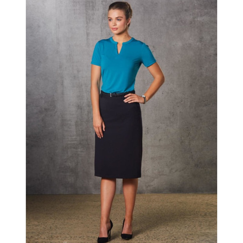 Women’s Flexi Waist A-line Utility Lined Skirt in Poly/Viscose Stretch Twill