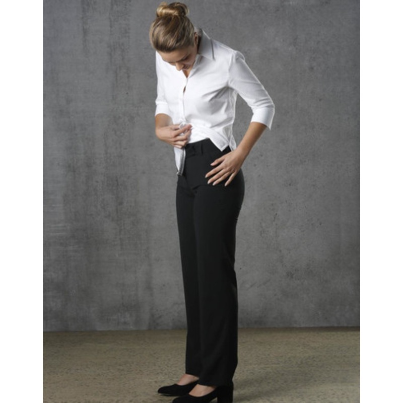 Women’s Low Rise Pants in Poly/Viscose Stretch Stripe
