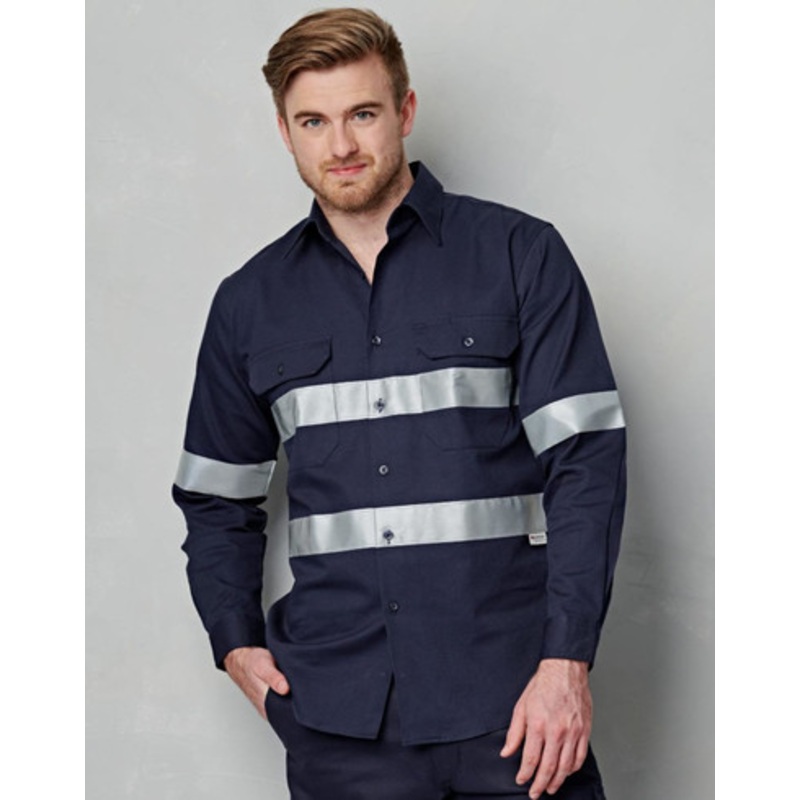 Cotton Drill L/S Work Shirt 3M Tapes