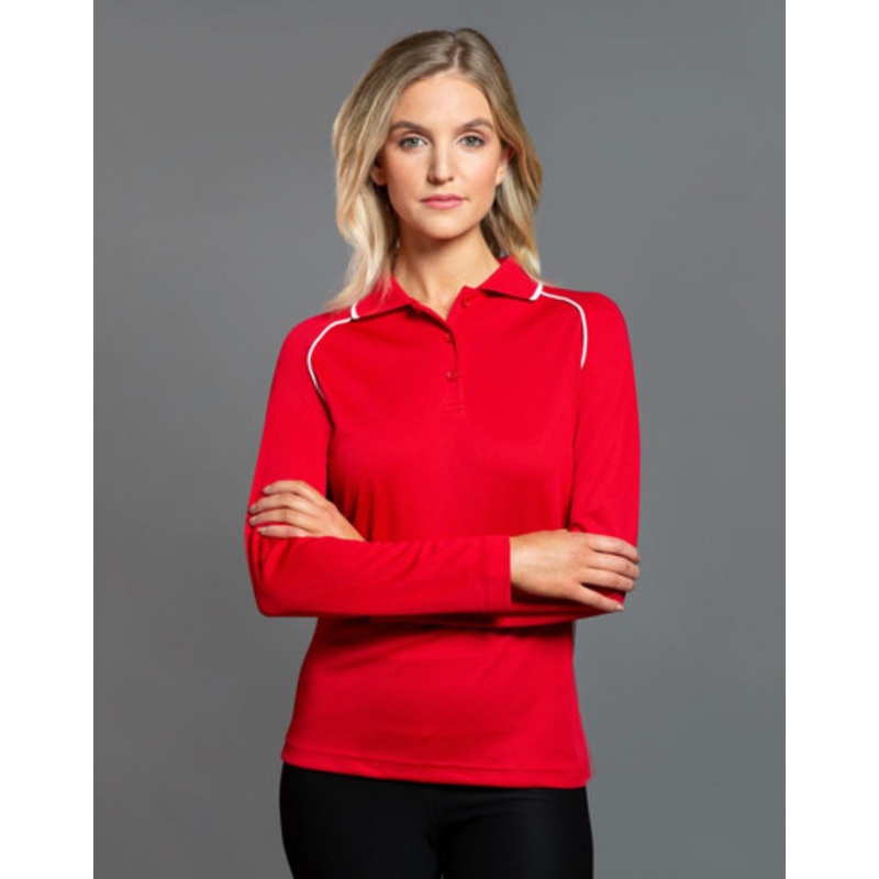 Ladies’ cooldry raglan L/S polo