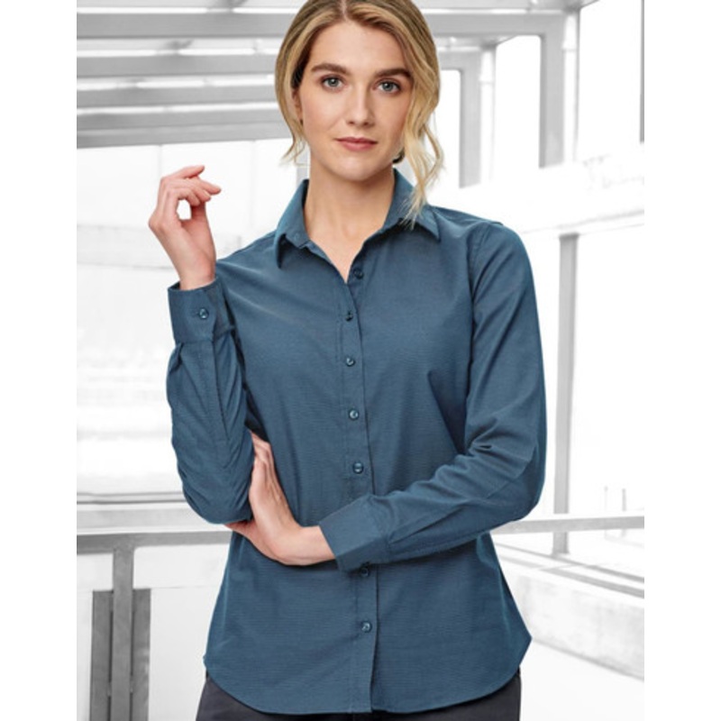 Ladies’ Pin Dot Stretch L/S Shirt