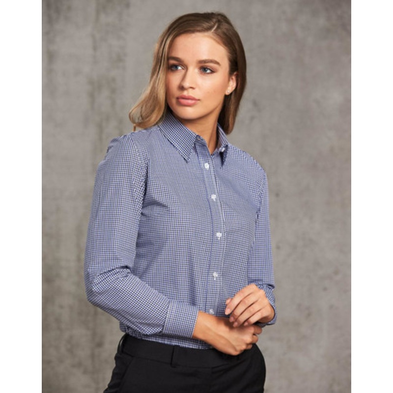 Ladies’ Two Tone Check L/S Shirt