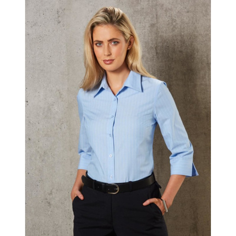 Women’s Pin Stripe 3/4 Sleeve Shirt