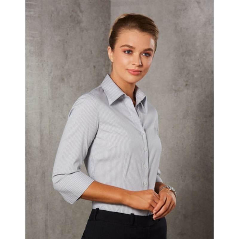 Women’s Ticking Stripe 3/4 Sleeve Shirt