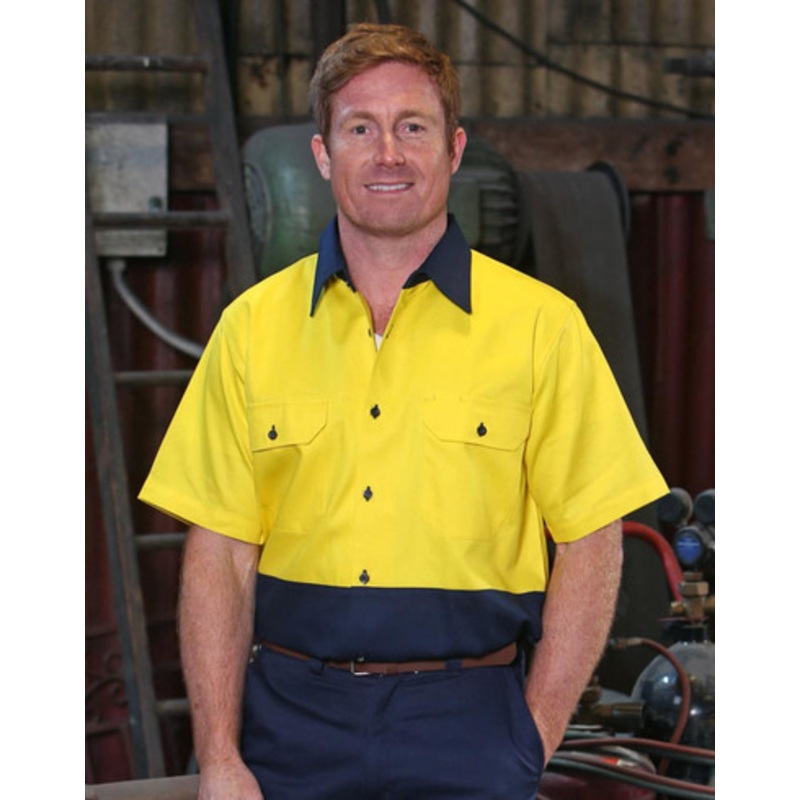 Hi-Vis two tone S/S cotton work shirt
