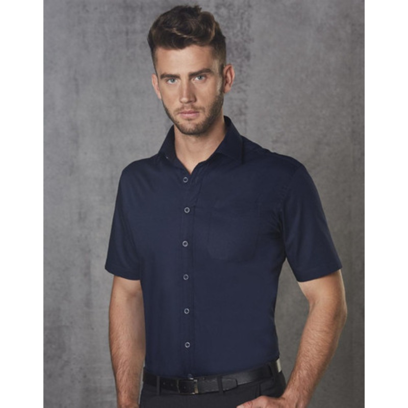 Men’s Dobby Striped Taped S/S Shirt