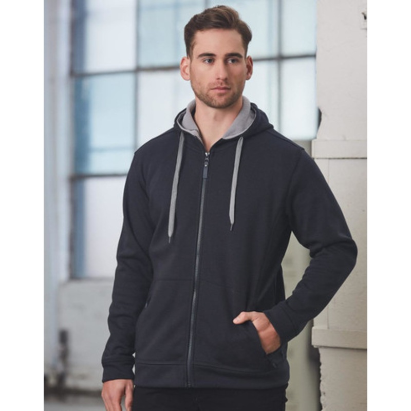 Men’s Full Zip Contrast Fleece Hoodie