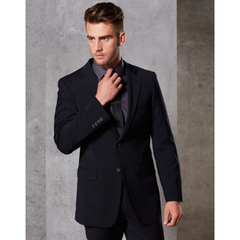 Men’s Two Buttons Jacket in Wool Stretch