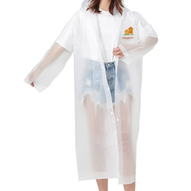 Reusable Adult EVA Digital Print Raincoat