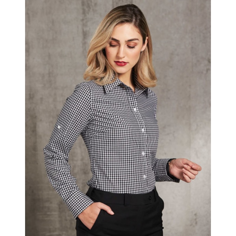 Women’s Gingham Check Roll-up L/S Shirt