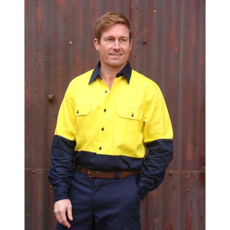 Hi-Vis cotton drill shirt L/S