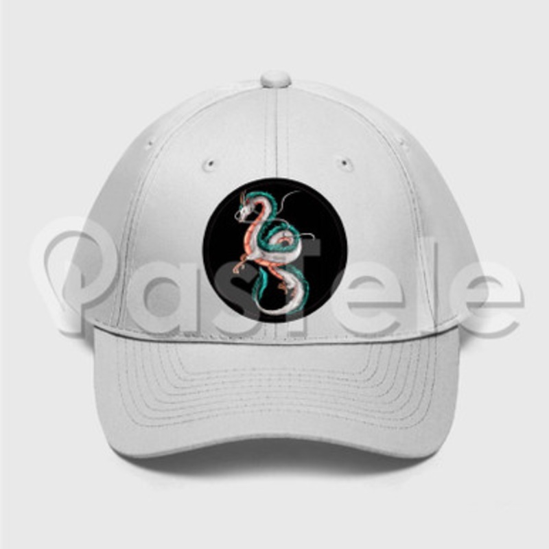 Dragon Spirited Away Custom Unisex Twill Hat Embroidered Cap Black White