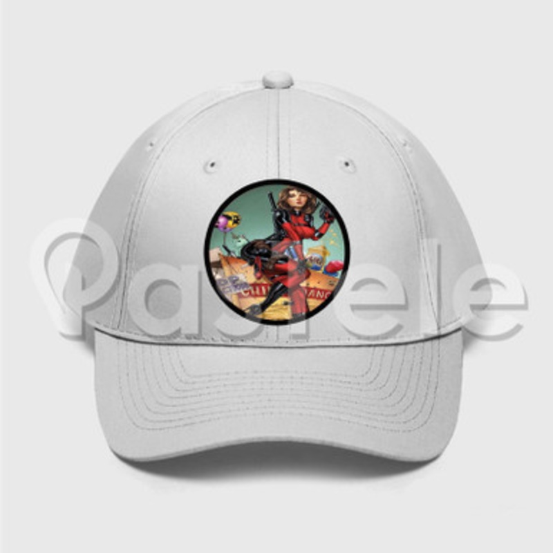 Lady Deadpool Custom Unisex Twill Hat Embroidered Cap Black White