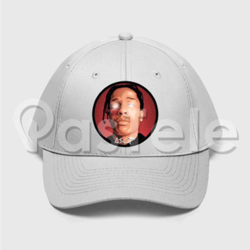 Asap Rocky Custom Unisex Twill Hat Embroidered Cap Black White