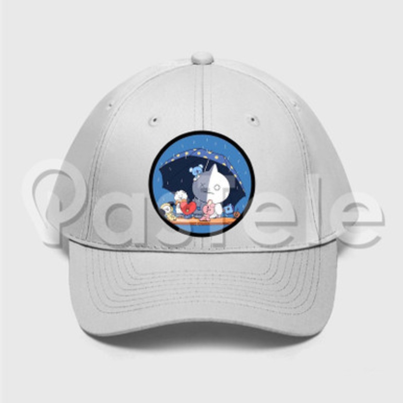 BT21 Custom Unisex Twill Hat Embroidered Cap Black White