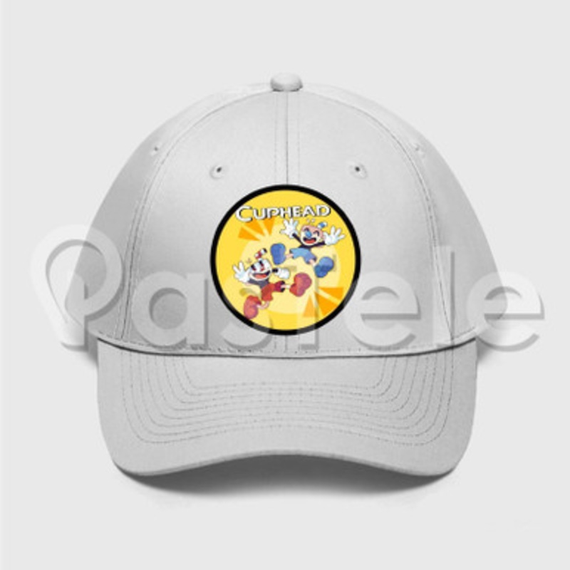 Cuphead 2 Custom Unisex Twill Hat Embroidered Cap Black White