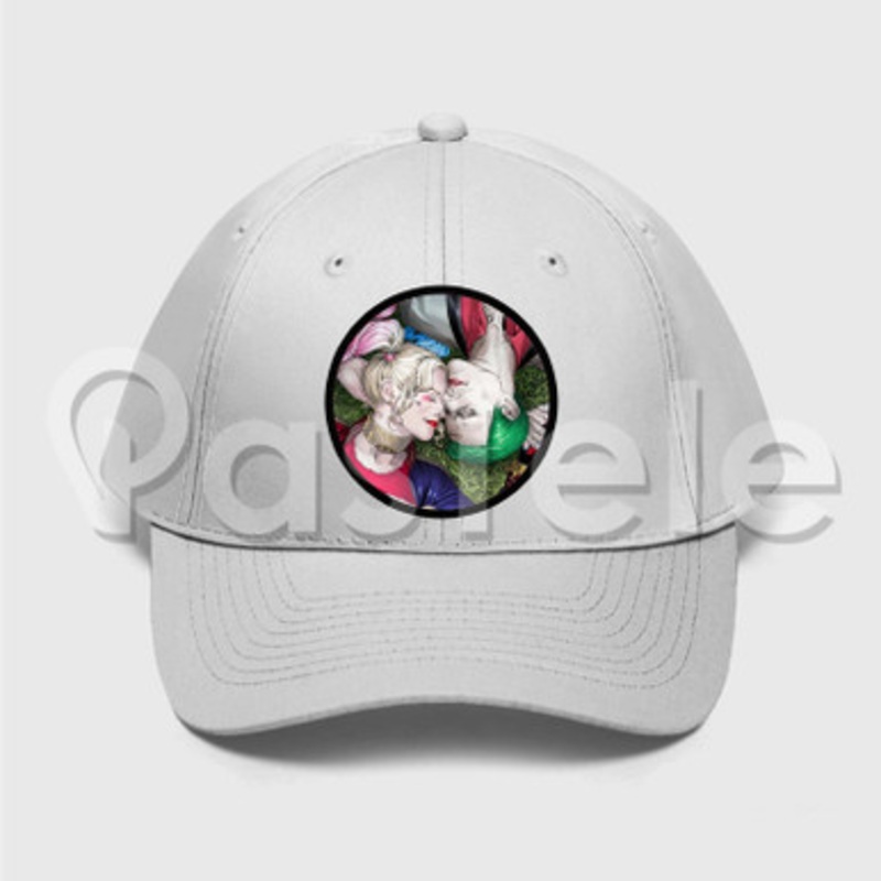 Harley Quinn and Joker Custom Unisex Twill Hat Embroidered Cap Black White