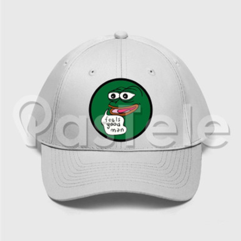 Pepe Feels Good Man Custom Unisex Twill Hat Embroidered Cap Black White