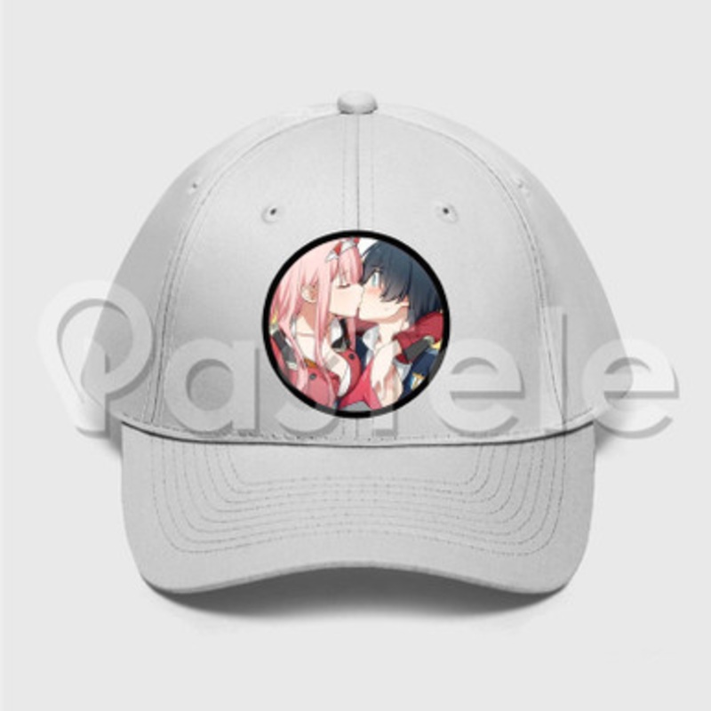 Zero Two and Hiro Kiss Custom Unisex Twill Hat Embroidered Cap
