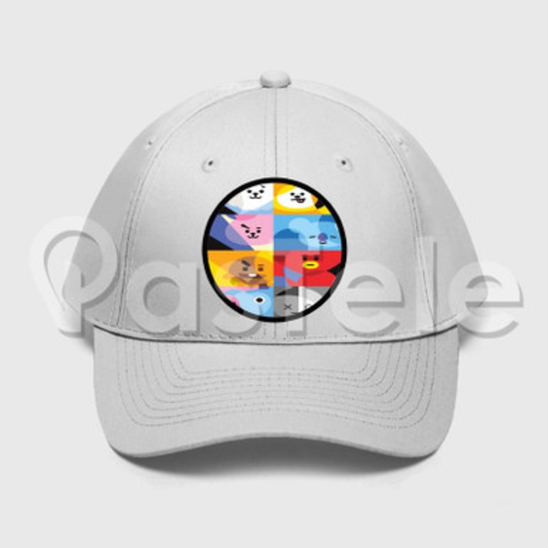 BT21 Characters Custom Unisex Twill Hat Embroidered Cap Snapback