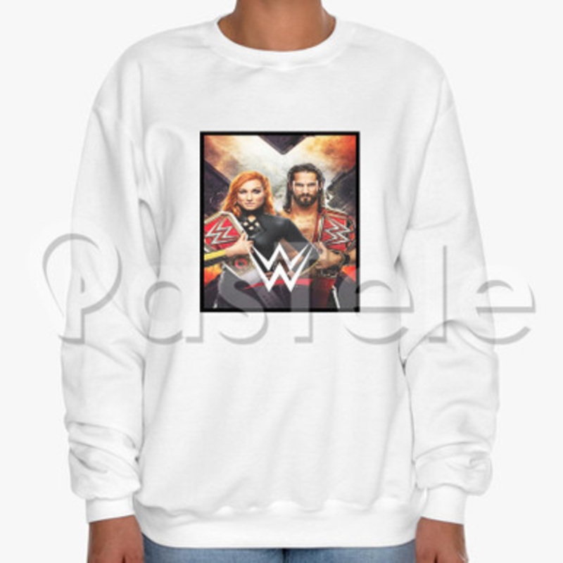 Becky Lynch Seth Rollins WWE Custom Unisex Crewneck Sweatshirt Cotton Polyester Fabric Cloth