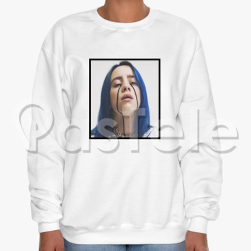 Billie Eilish 2 Custom Unisex Crewneck Sweatshirt Cotton Polyester Fabric Cloth