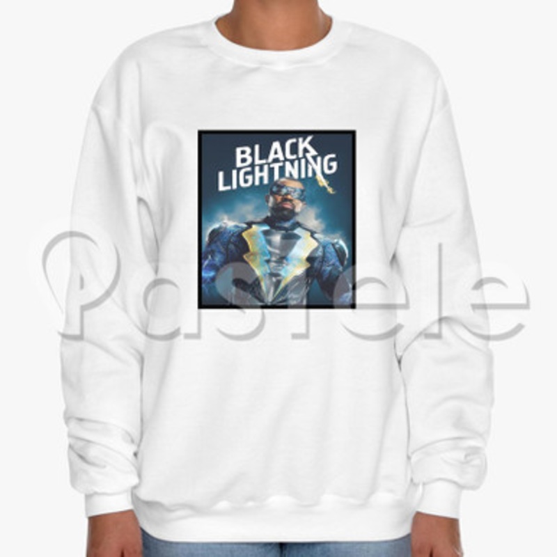 Black Lightning Custom Unisex Crewneck Sweatshirt Cotton Polyester Fabric Cloth