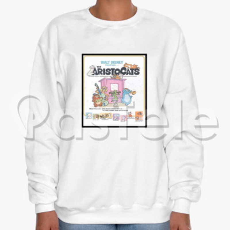 Disney The Aristocats Custom Unisex Crewneck Sweatshirt Cotton Polyester Fabric Cloth