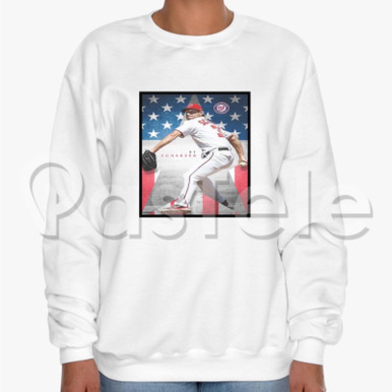 Max Scherzer MLB Washington Nationals Custom Unisex Crewneck Sweatshirt Cotton Polyester Fabric Sweater