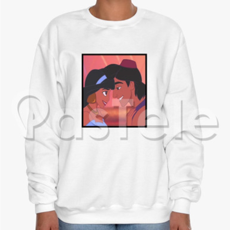 princess jasmine and aladdin Custom Unisex Crewneck Sweatshirt Cotton Polyester Fabric Sweater