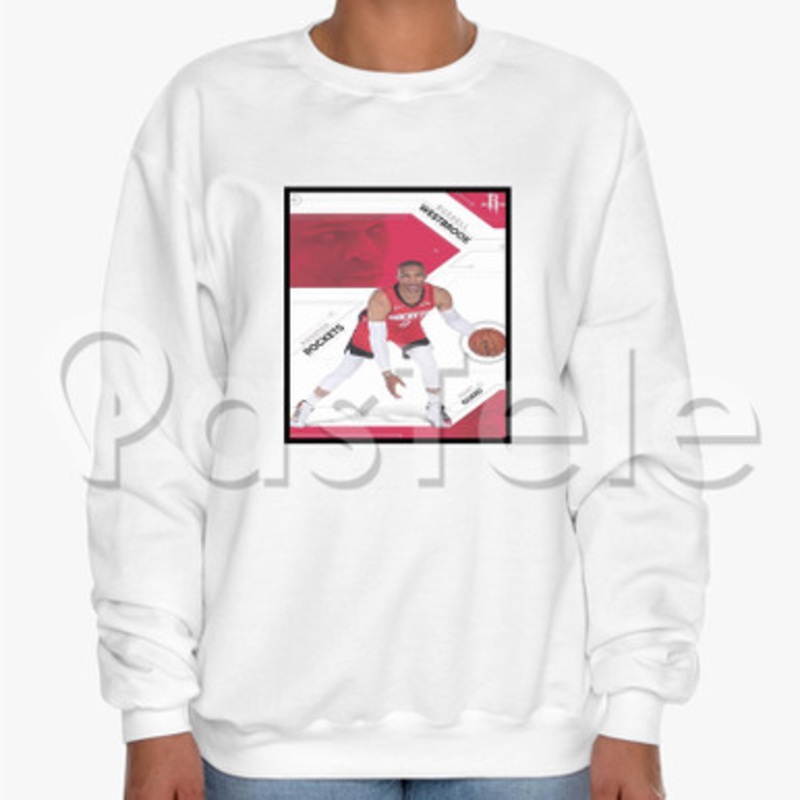 Russell Westbrook Houston Rockets NBA Custom Unisex Crewneck Sweatshirt Cotton Polyester Fabric Sweater